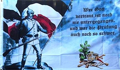 U24 Flagge Fahne Kaiserreich - Wer Gott vertraut Deutschland 90 x 150 cm von U24
