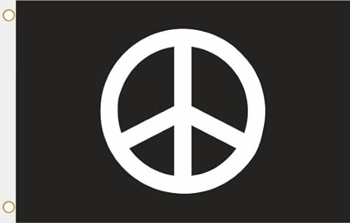 U24 Flagge Fahne Peace Zeichen schwarz 90 x 150 cm von U24