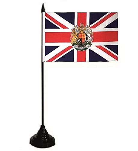 U24 Tischflagge Grossbritannien mit Wappen Fahne Flagge Tischfahne 10 x 15 cm von U24