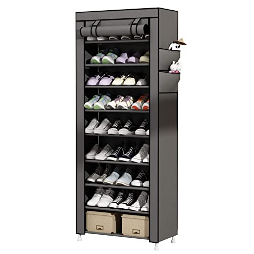 UDEAR 10-Tier Schuhschrank Schuhregal Storage Shoe Shelf for 27 Pairs of Shoes Grau von UDEAR
