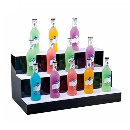 LED-beleuchtetes Likörflaschen-Ausstellungsregal, Likörflaschen-Alkohol-Whiskey-Regale, Ständer, Tablett Mit Fernbedienung, Für Zuhause, Bar, Wohnzimmer, Zubehör Und Dekoration ( Color : A , Size : 10 von UE-MAOLU