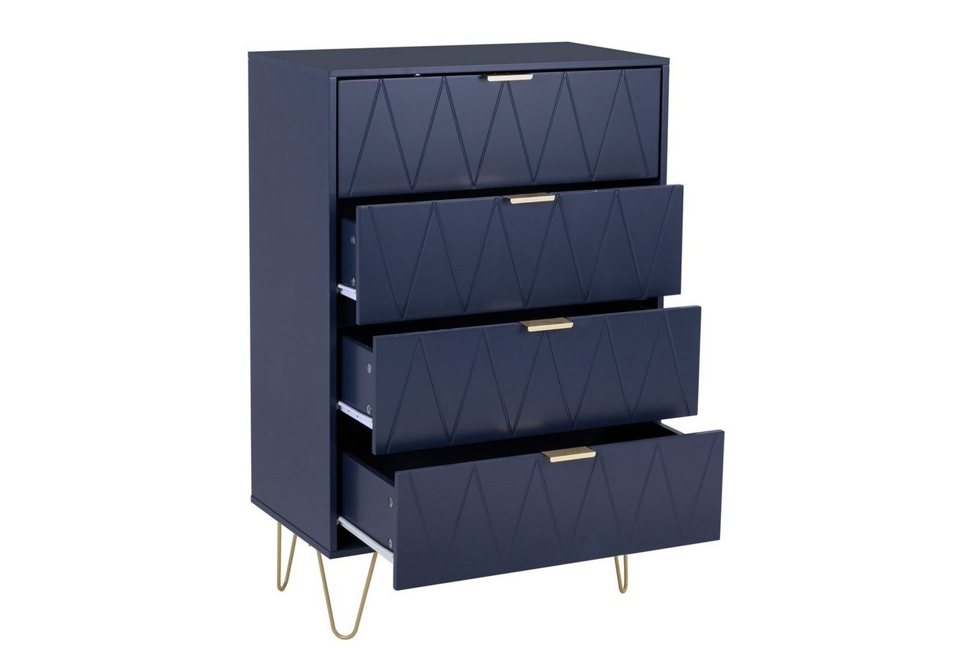 UEV Kommode mit 4 Schubladen, Sideboard für Schlafzimmer,Wohnzimmer (60 x 34 x 91 cm), Breite 60cm von UEV