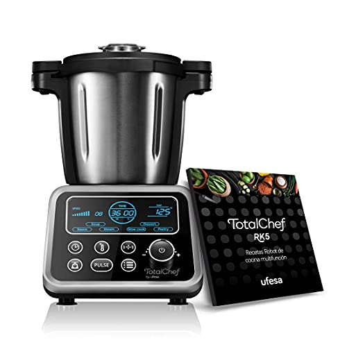 Ufesa Totalchef RK5 Küchenmaschine mit mehreren Kochprogrammen, 1700 W Leistung, LCD-Display, Kanne mit 3,5 l Fassungsvermögen, inkl. Rezeptbuch und integrierter Waage von UFESA