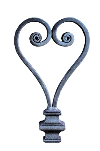 UHRIG Tor-Krone Herz schmiedeeisen Herz aus Stahl, für Metall-Pfosten am Eingangs-Tor, Garten-Tür von UHRIG