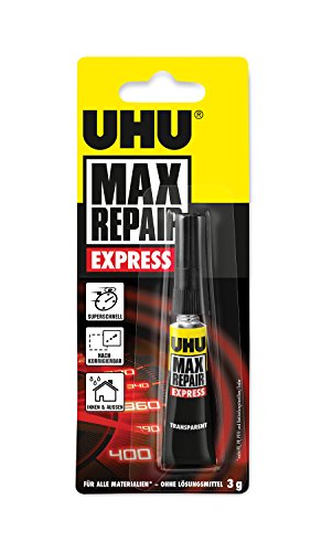 UHU Max Repair Express, Tube, Schneller und starker Klebstoff für sofortige, präzise und kleine Reparaturarbeiten. 3g von UHU