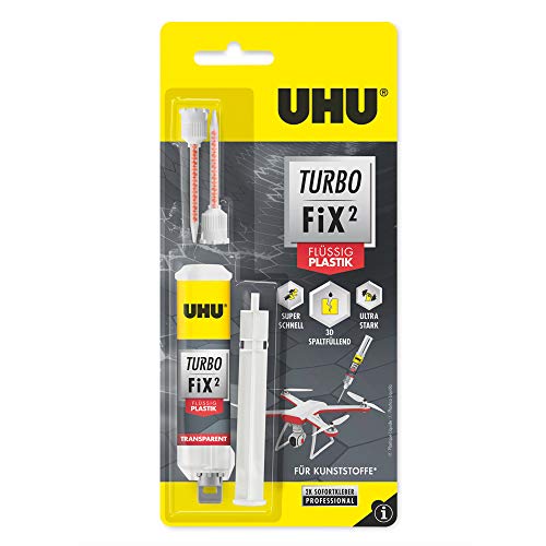 UHU Turbo FiX² Plastik, Schneller, starker Zweikomponenten-Reparaturkleber, 10 g von UHU