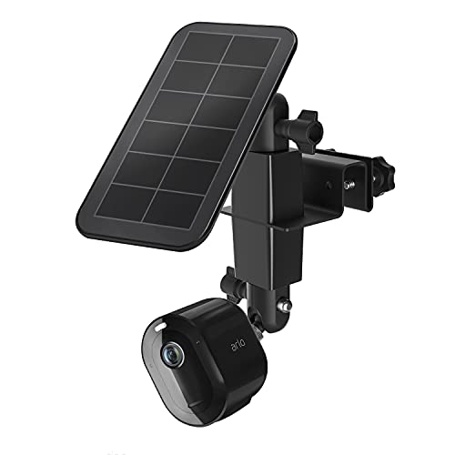 UIQELYS Verstellbare Dachrinnenhalterung für Arlo/Reolink Cam, Kamera und Solarpanel mit Standard-1/4-Schraubanschluss, Outdoor-Halterung Zubehör Wandhalterung (Schwarz) von UIQELYS