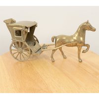 Pferd Zieht Kutsche || Skulptur/Figurine Statue Vintage Messing Massiv von UKAmobile