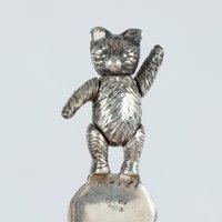 Silberne Büroklammer || Bewegliche Miniatur Bär Figur Antikes Silber 925 Birmingham Markenzeichen - Anker von UKAmobile