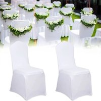 50 Stück Stuhlhussen Stretch Stuhlbezüge, weiß Universal Stuhl Hussen Bezug für Hochzeit Haus Bankett Event Party Dekoration von UNHO