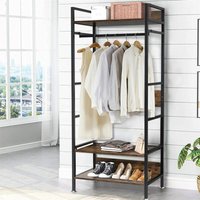 Garderobenständer mit Kleiderstange, industrie Design Kleiderschrank offener Garderobenschrank für Schlafzimmer von UNHO