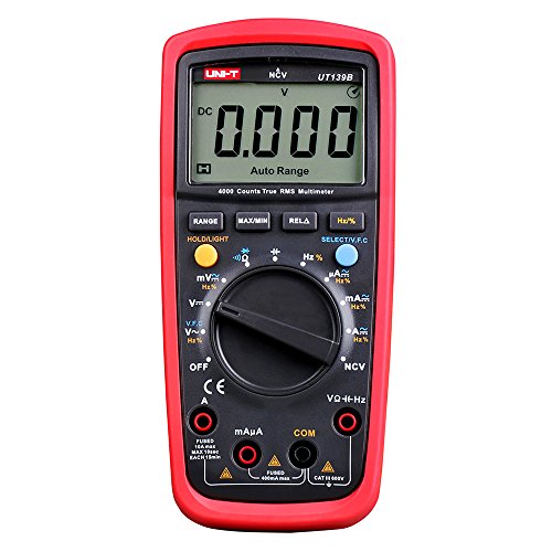 UNI-T UT139B CAT III 600V True RMS Digital Multimeter with Frequency,NCV,Resistance, Voltage,Temperature measurement,Red/Grey von UNI-T
