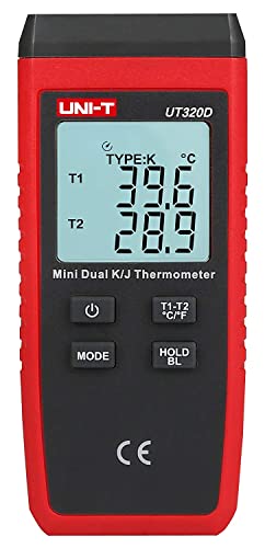 UNI-T UT320D Serie UT320 Mini-Kontakt-Thermometer, Doppelkanal, -50 °C bis 1300 °C von Uni-T