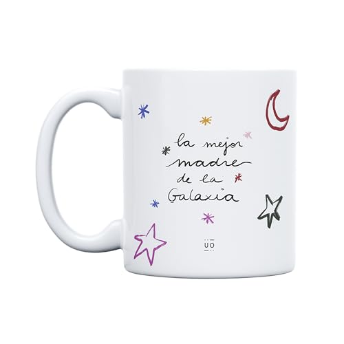 UO Tasse mit Botschaft Die beste Mutter der Galaxie, Geschenk zum Muttertag, Geschenk für Mütter, Geschenk für Mütter, 350 ml, Keramik, von UO
