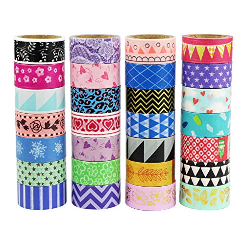 UOOOM 20er Set Beautiful Washi Tape Masking Tape deko Klebeband buntes Klebebänder DIY Scrapbook deko (20 x Patterns) von UOOOM