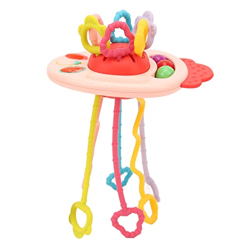 UPALDHOU Baby-Montessori-Spielzeug, Silikon-Zugschnurspielzeug, Reisespielzeug, Sensorisches Spielzeug für Kleinkinder (PINK) von UPALDHOU