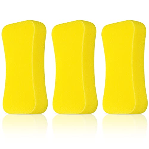 URAQT Applikator Pads,3 Stück Autoschwamm Polierschwamm Waschschwamm Wiederverwendbarer Putzschwamm Autopflege Handpolierschwamm Wax Applicator Pads für sauberes Auto Fahrzeug Autoglas von URAQT