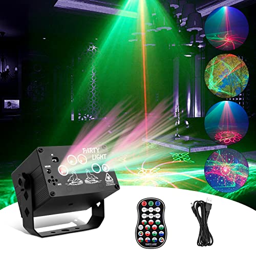 URAQT Discolicht,60 Modi Partylicht Discolicht mit 2M USB Kabel und Drahtlose Fernbedienung 360°Drehbares RGB Discolicht Schwarzlicht Sprachgesteuerte für Halloween Weihnachten Klub Party Feiertage von URAQT