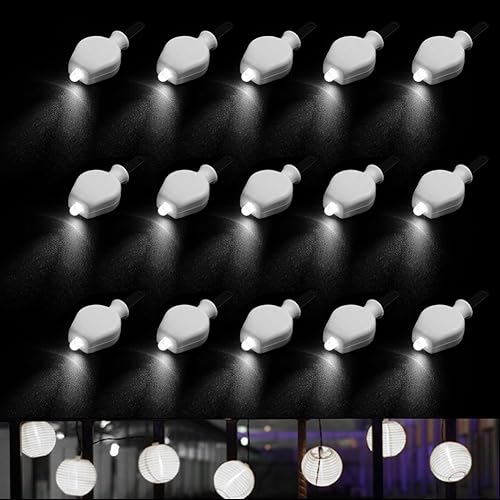 URAQT LED Ballonlichter,15 Stück Weiß Lampions Licht LED Laternenlichter LED Luftballon Batteriebetrieben LED Party Lichter Dekoration für Hochzeit Halloween Weihnachten Party (Weiß) von URAQT