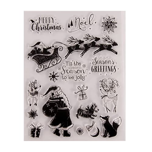 URFEDA Stempel Weihnachten Transparente Stempel Silikonstempel Clear Stempel Weihnachten Prägeschablonen Stanzschablonen für Party Einladung Sammelalbum Kartenherstellung Scrapbooking Fotoalbum Deko von URFEDA