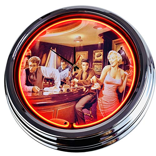 Neon Clock Java Dreams WallClock Deko-Clock LeuchtClock USA 50's Style Retro NeonClock Dining Room Kitchen Living Room Office (Orange) von US-Way e.K.