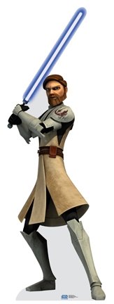 US-Way e.K. Pappaufsteller Obi-Wan Kenobi - Clone Wars/Star Wars Standup Figur Kinoaufsteller Pappfigur Cardboard Lebensgroß Life-Size Standup von US-Way e.K.