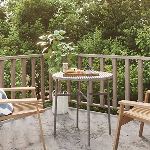 UTSRABFA Couchtisch Outdoor Terrassentisch Gartentisch Fahrbare Tische Beistelltisch Grau 45 cm Poly Rattan Geeignet für Gärten, Terrassen, Rasenflächen, Restaurants von UTSRABFA