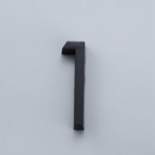 Hausnummernschild für den Außenbereich, selbstklebend, schwarz, 3D-Zahlen, rostbeständig (1) von UTTASU