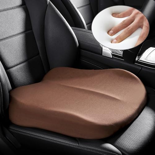 UVCMDUI Keilkissen Autositz, Auto SitzerhöHung für Erwachsene Erhöhung 10cm, Autositz Kissen Waschbare Sitzkissen Ergonomisch rutschfest für Kurze Autofahrer,Braun von UVCMDUI