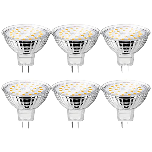 UYHGO MR16 GU 5.3 LED Warmweiß 5W, Nicht Dimmbar, Φ50mm Glas mit Schutzglas, (ersetzt 50Watt Halogen Lampen), 120° 12V AC/DC Strahler - 6er Set von UYHGO