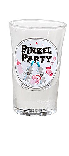Geschenk zur Geburt Mädchen, 1 Stück Schnapsglas Pinkel-Party rosa von Udo Schmidt