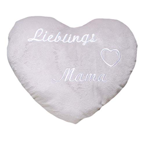 Lieblingskissen Herz Kissen Lieblings Mama Kuschelkissen als Geschenk für Mütter zum Geburtstag, weihnachten von Udo Schmidt