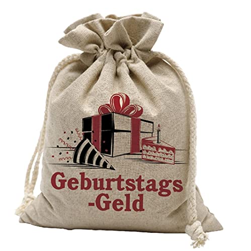 wunderschöner Jute-Beutel Geburtstags-Geld,Geldgeschenk,Geburtstagsgeschenk,Geldbeutel,Geldsack von Udo Schmidt