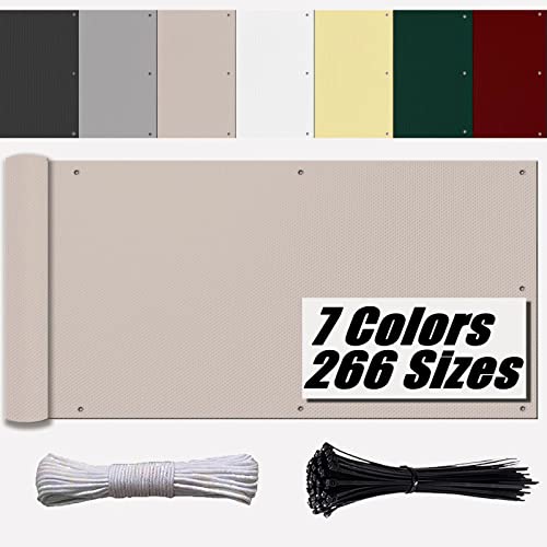 Ufamiluk balkonverkleidung fest meterware Tuch Fuer den Balkon UV-Schutz Balkon Windschutz für Zaun Balkon Terrassen Garten Swimming Pool Taupe 85x250cm von Ufamiluk