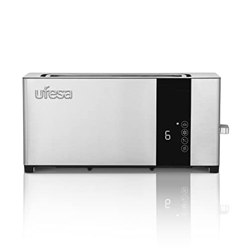 Ufesa Plus Delux Toaster 1 Extra Lange Scheibe, LCD-Digitalbildschirm, 1050 W, 1 breiter Schlitz, 7 Bräunungstufen von UFESA