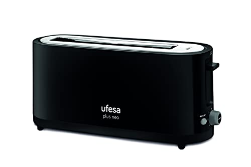 Ufesa TT7465 Plus Neo Toaster mit 900 W, 7 Röststufen, 1 Schlitz für 2 Toasts, Auftau- und Aufwärmfunktion, Schwarz. von UFESA