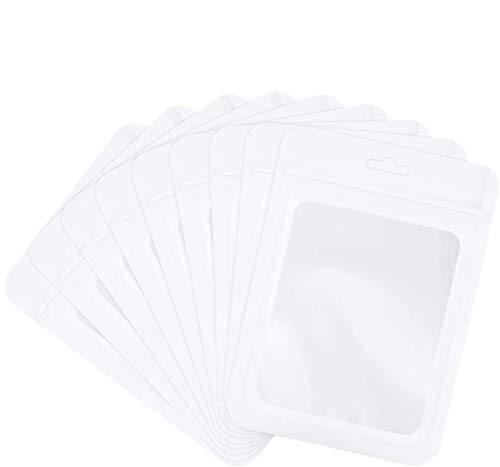 100 Stück wiederverschließbare Mylar-Druckverschlussbeutel für die Aufbewahrung von Lebensmitteln Geruchssicherer Beutel für Süßigkeitenplätzchen Party Favor (Weiß, 18 x 26 cm) von Ulalaza