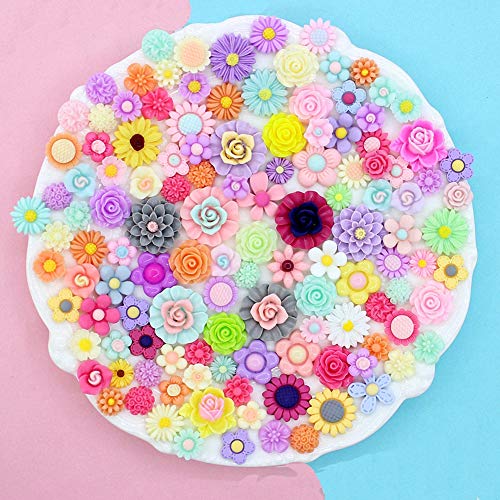 50pcs Cute Slime Charms Mixed Set Harz Flatback Making Supplies für DIY Craft Making und Ornament Scrapbooking Perlen Verschiedene Candy Fruit Cake Ornament von Ulalaza