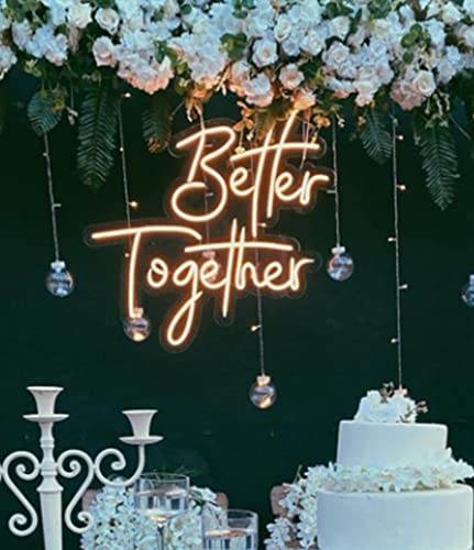 LED-Leuchtreklame Better Together Nachtlicht für Zuhause, Schlafzimmer, Wohnzimmer, Kunstdekoration, Party, Hochzeitstag, Geburtstag, mit USB 5 V von Ulalaza