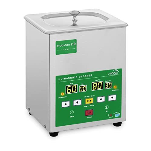 Ulsonix PROCLEAN 2.0ECO Ultraschallreinigungsgerät Ultraschallreiniger Ultraschallgerät (2 L, Ultraschallleistung 60 W, Heizleistung 50 W, 40 kHz, Timer 60 min, Edelstahl) von Ulsonix