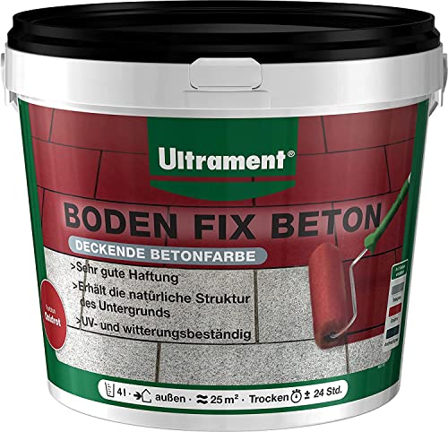 Ultrament Boden Fix Betonfarbe, Bodenfarbe, 4 Liter, Rot von Ultrament