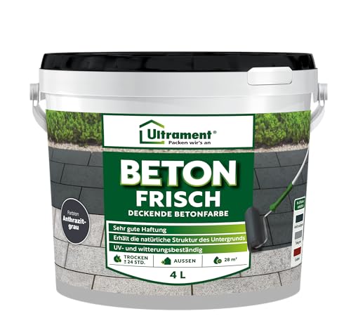 Ultrament Boden Fix Betonfarbe, Bodenfarbe, 4 Liter, Anthrazit von Ultrament