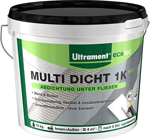 Ultrament - EcoTec Multi Dicht Abdichtung 1K Eco, Abdichtung unter Fliesen für Wand und Boden, 10 Kg von Ultrament