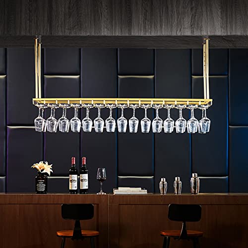 Umaxa Weinregal Bar Restaurant Wandmontierter Weinglashalter, modernes, stilvolles, höhenverstellbares hängendes Weinflaschenregal für Bars, Küchen, Heimdekoration, Regal/100 cm x 35 cm () von Umaxa