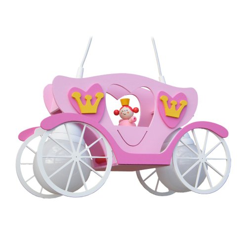 Elobra Deckenlampe Kutsche Prinzessinnenkutsche Kinderzimmer Pendellampe Kinderlampe mit E27 Fassung, rosa, LED, Mädchen von Elobra