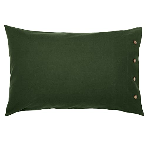 Leinen Baumwolle Kissenbezug Standard Grün von Morris & Co