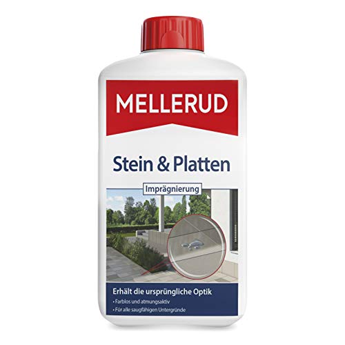 MELLERUD Stein & Platten Imprägnierung | 1 x 1 l | Langanhaltender Schutz vor Schmutz und Nässe von saugfähigen Untergründen im Innen- und Außenbereich von Mellerud