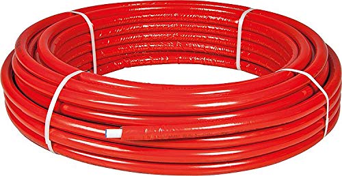 Mehrschichtverbundrohr 16 x 2 mm PEX, rot isoliert, 50 Meter Rolle (1,80 € / Meter) Heizrohr, Heizungsrohr von Evenes