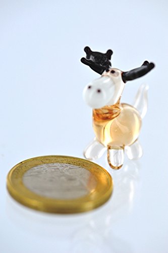 Unbekannt Elch Mini 2 braun - Miniatur Figur aus Glas Kleiner brauner Elch stehend - Glastier Glasfigur Setzkasten Vitrine Deko von Unbekannt