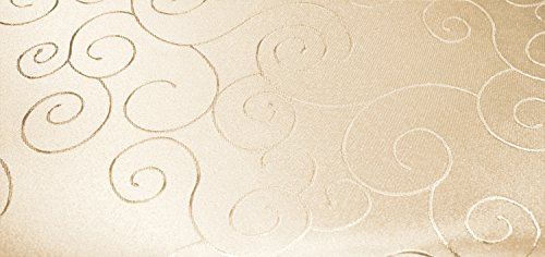 Unbekannt Tischdecke rund 180 cm Ø Struktur damast Tafeltuch Circle bügelfrei #1307 (Creme Sand) von Unbekannt
